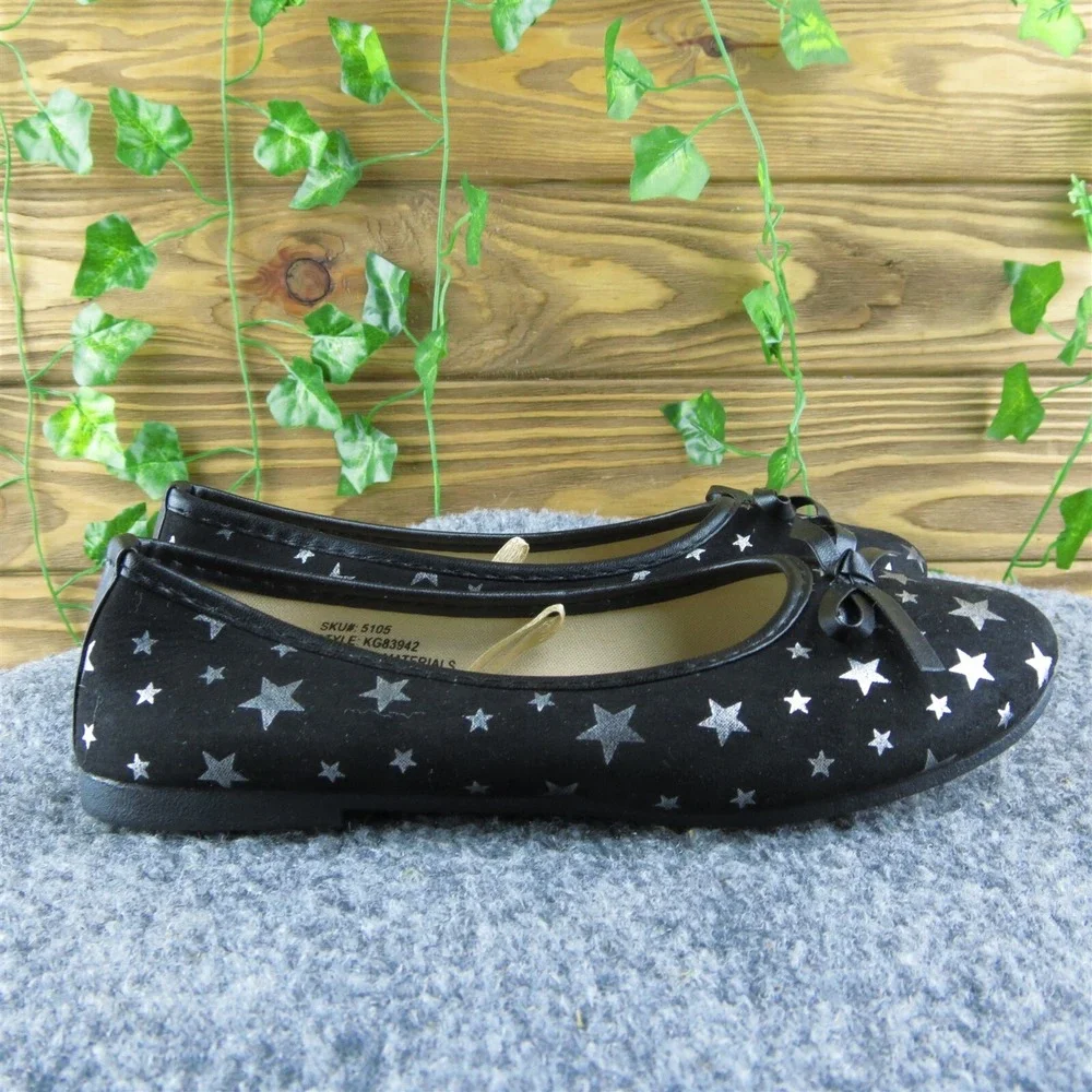 Kensie Girl Youth Girls Ballet Shoes Size 13 Medium Black Synthetic Slip‎ On